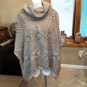 Tan and brown poncho